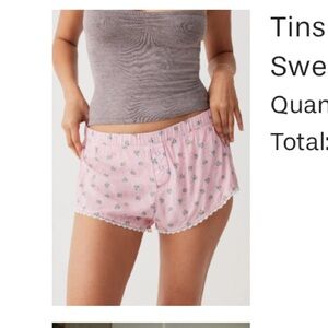 Frankie's Bikinis Pink Patterned Pajama Shorts